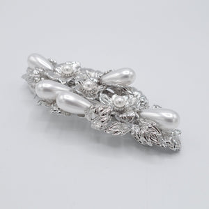 VeryShine Hair Accessories metal flower hair barrette bridal pearl hair accessory