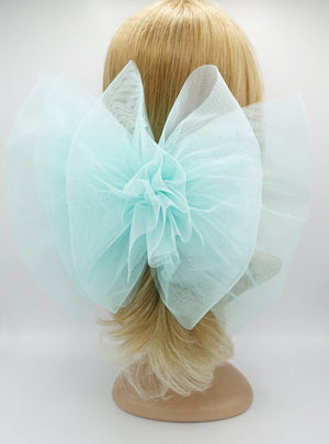 VeryShine Hair Accessories Mint gigantic tulle hair bow brooch hair accessory for women