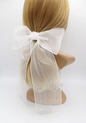 VeryShine Hair Accessories organza bling hair bow large sytlish hair bow for women