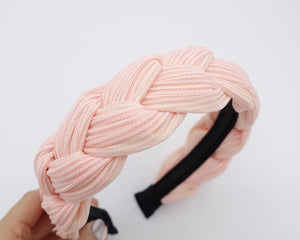 VeryShine Hair Accessories Peach pink rib braided headband