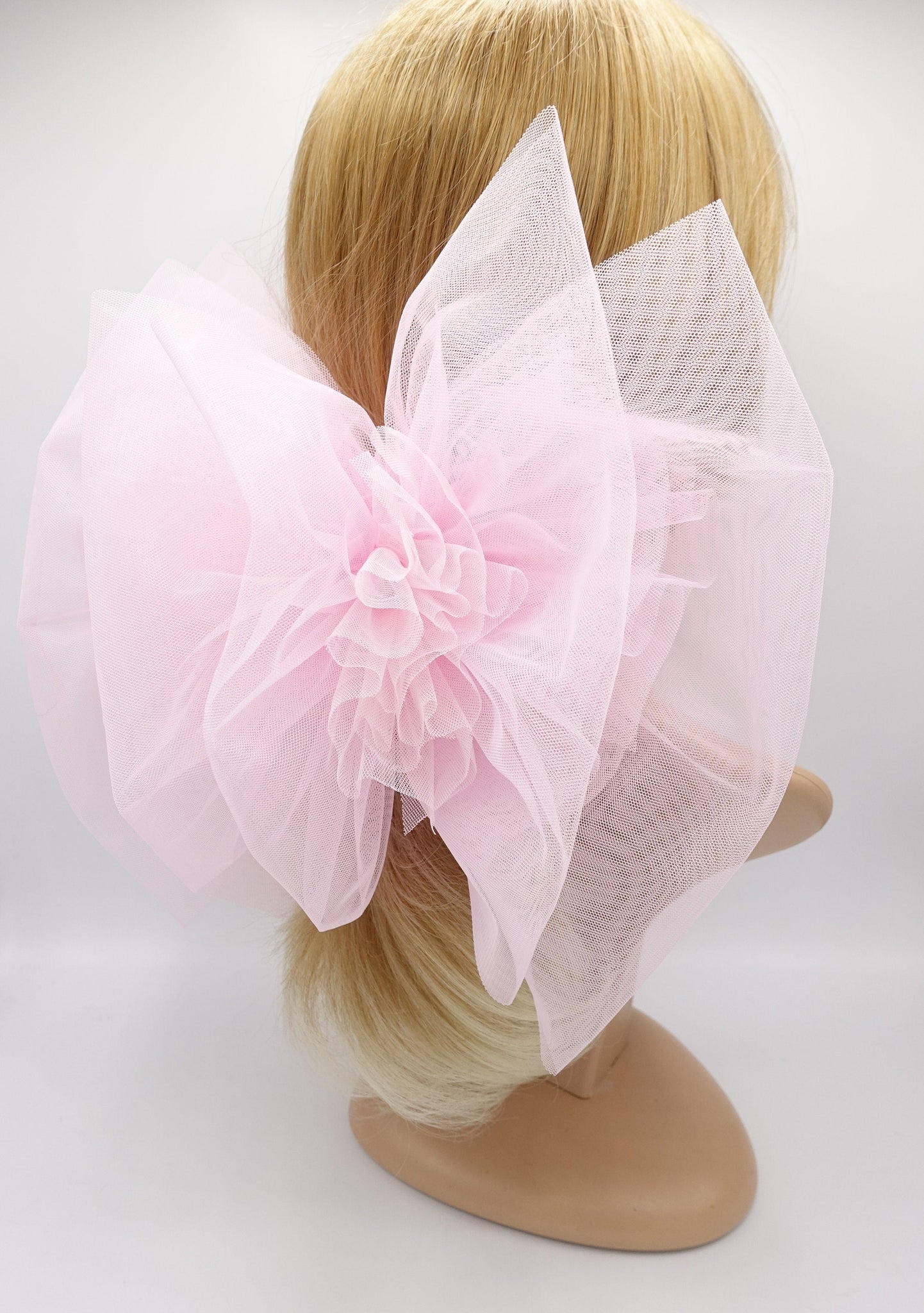 VeryShine Hair Accessories Pink gigantic tulle hair bow brooch hair accessory for women