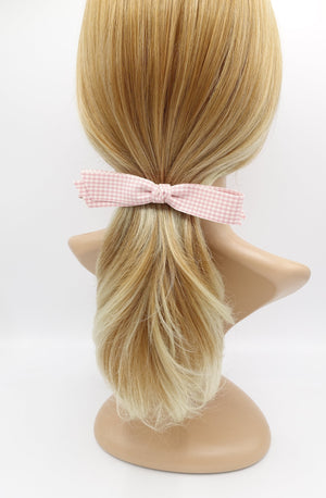VeryShine Hair Accessories Pink gingham straight hair bow casual hair accessory for women