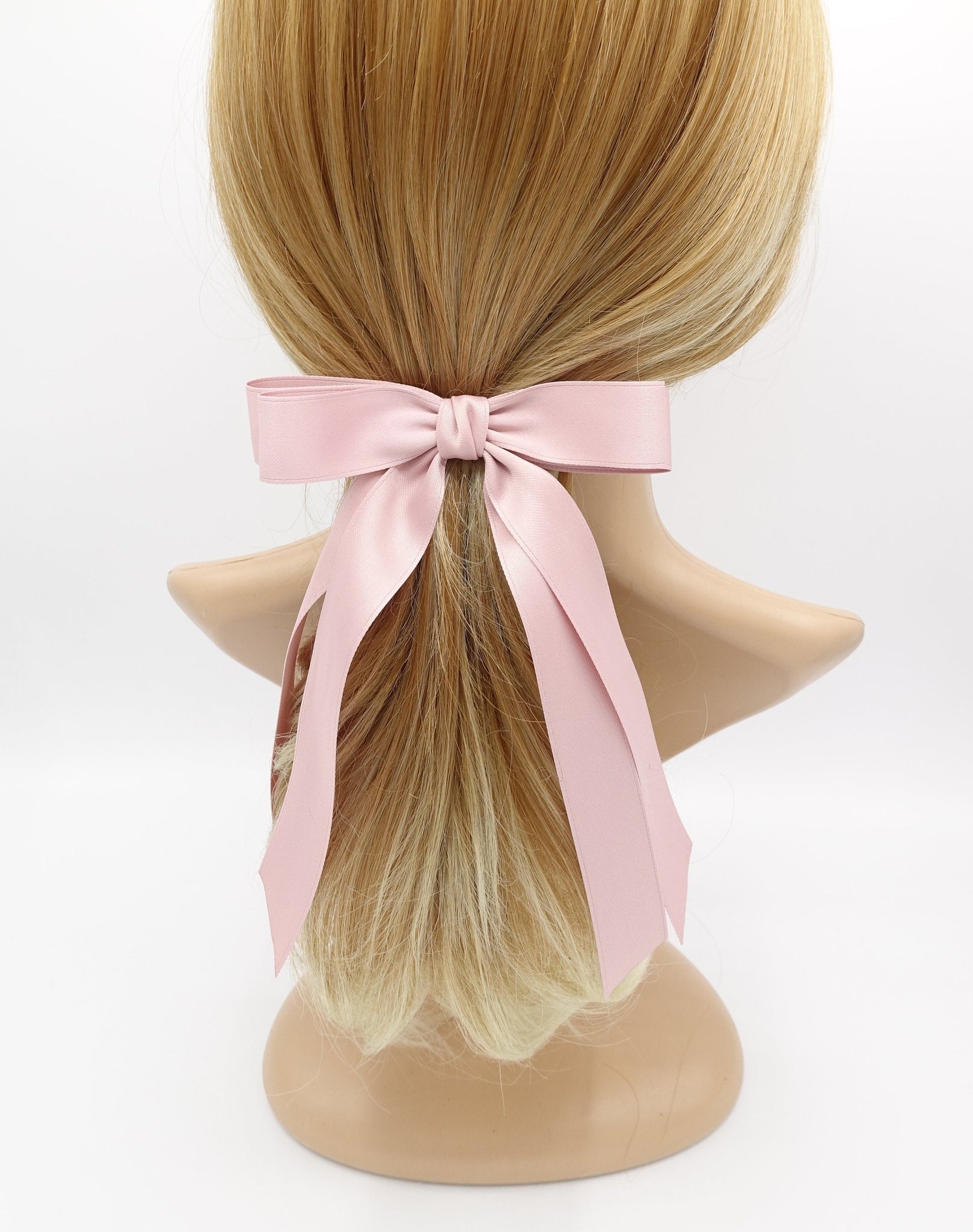 VeryShine Hair Accessories Pink satin hair bow basic hair bow for women