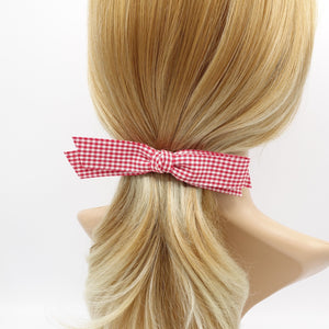 VeryShine Hair Accessories Red gingham straight hair bow casual hair accessory for women