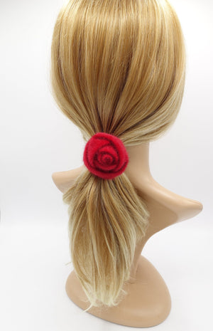 VeryShine Hair Accessories Red rose hair tie elastic ponytail holder