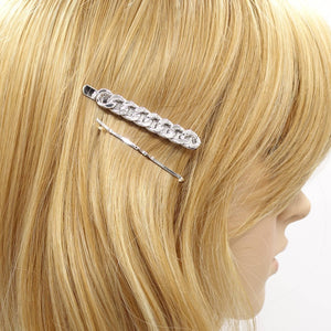 VeryShine Hair Accessories silver wide chain hair clip set