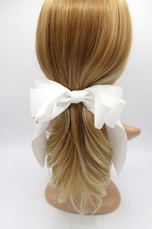 VeryShine Hair Accessories White satin drop hair bow hair accessory for women