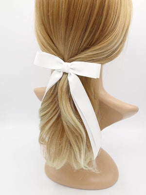 VeryShine Hair Accessories White satin hair bow basic hair bow for women