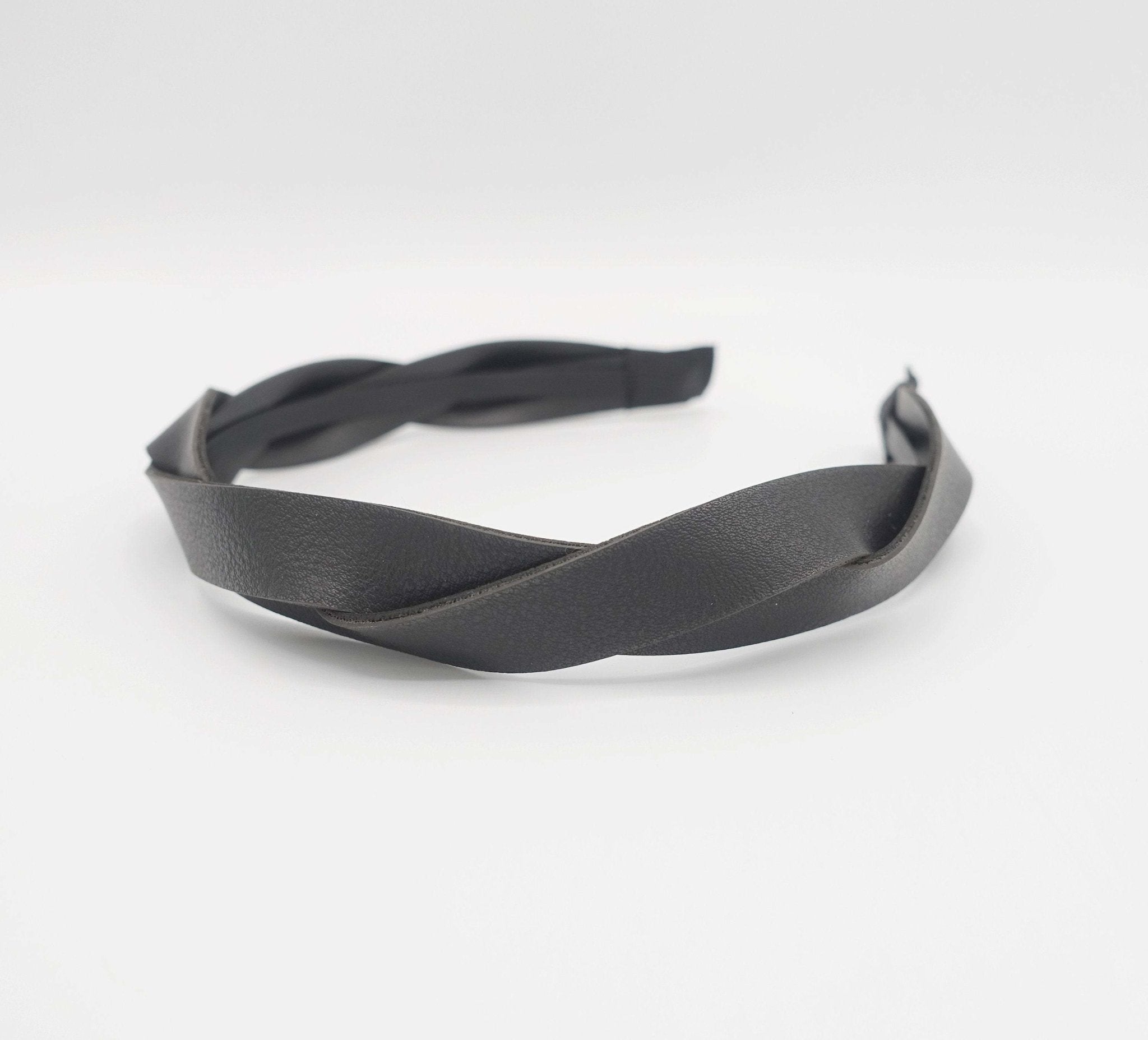 VeryShine hairband/headband Black leather cross headband twist hairband casual hair accessory for women