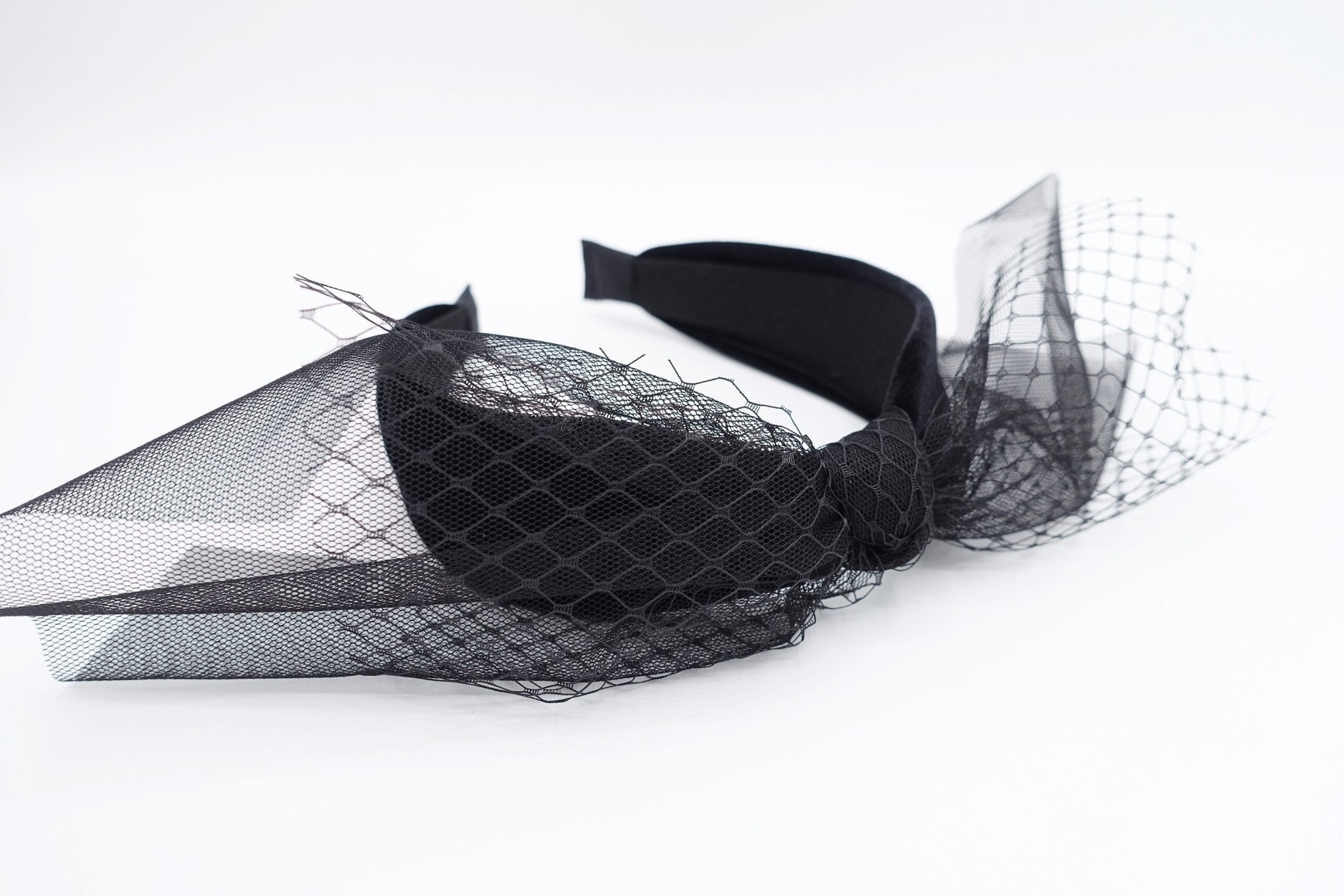 VeryShine hairband/headband black mesh veil bow knot headband fascinator hairband