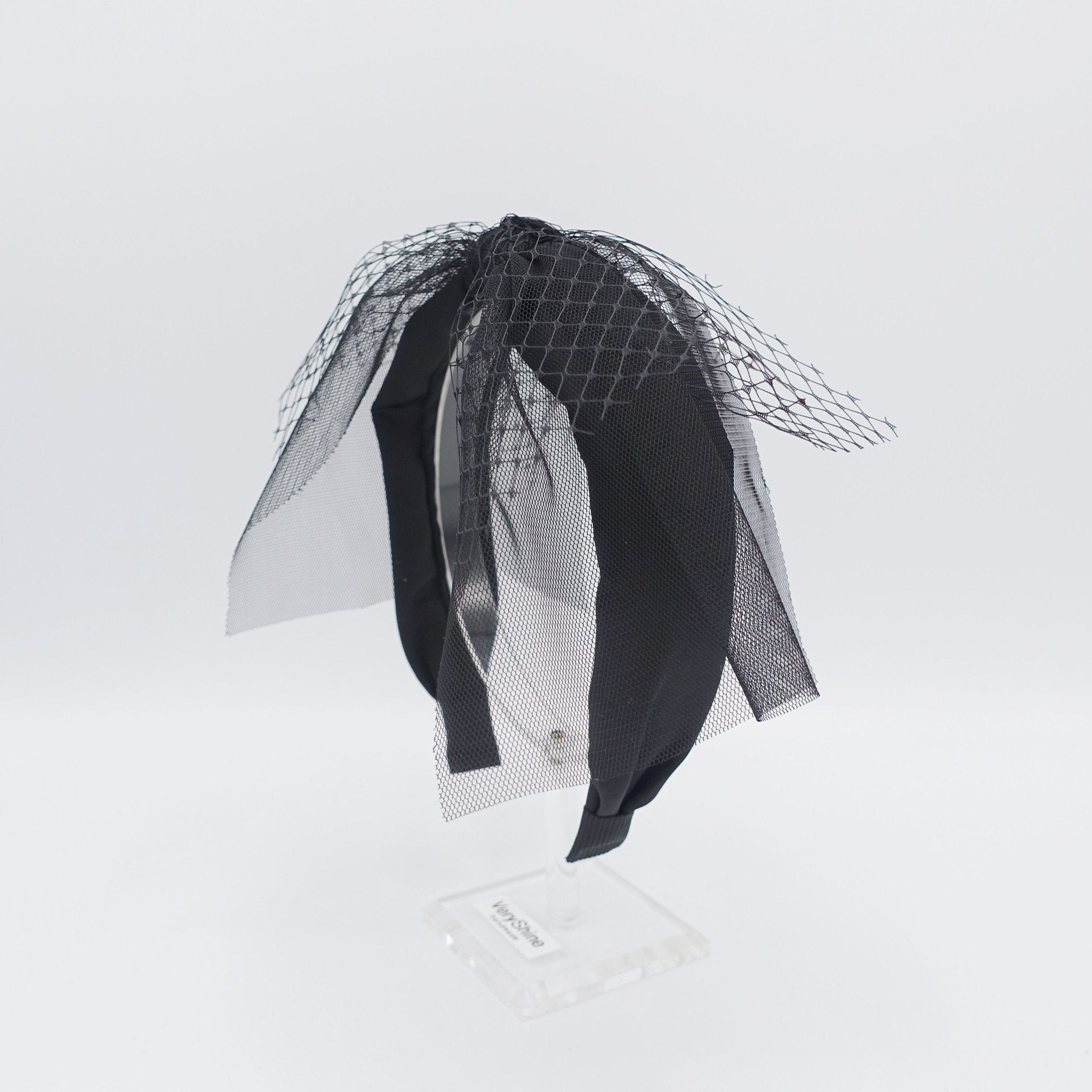 VeryShine hairband/headband black mesh veil bow knot headband fascinator hairband