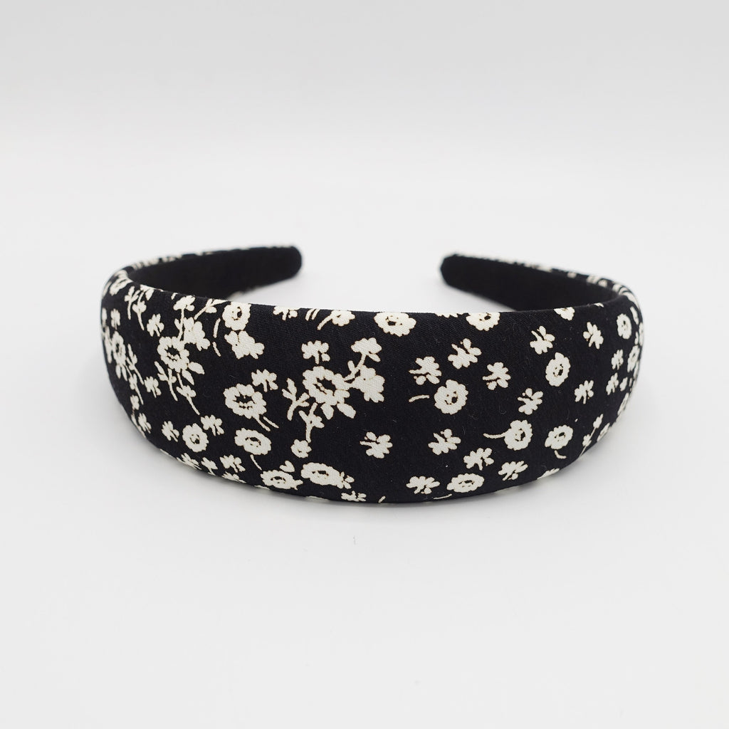 VeryShine hairband/headband Black simplified floral headband padded casual hairband for women