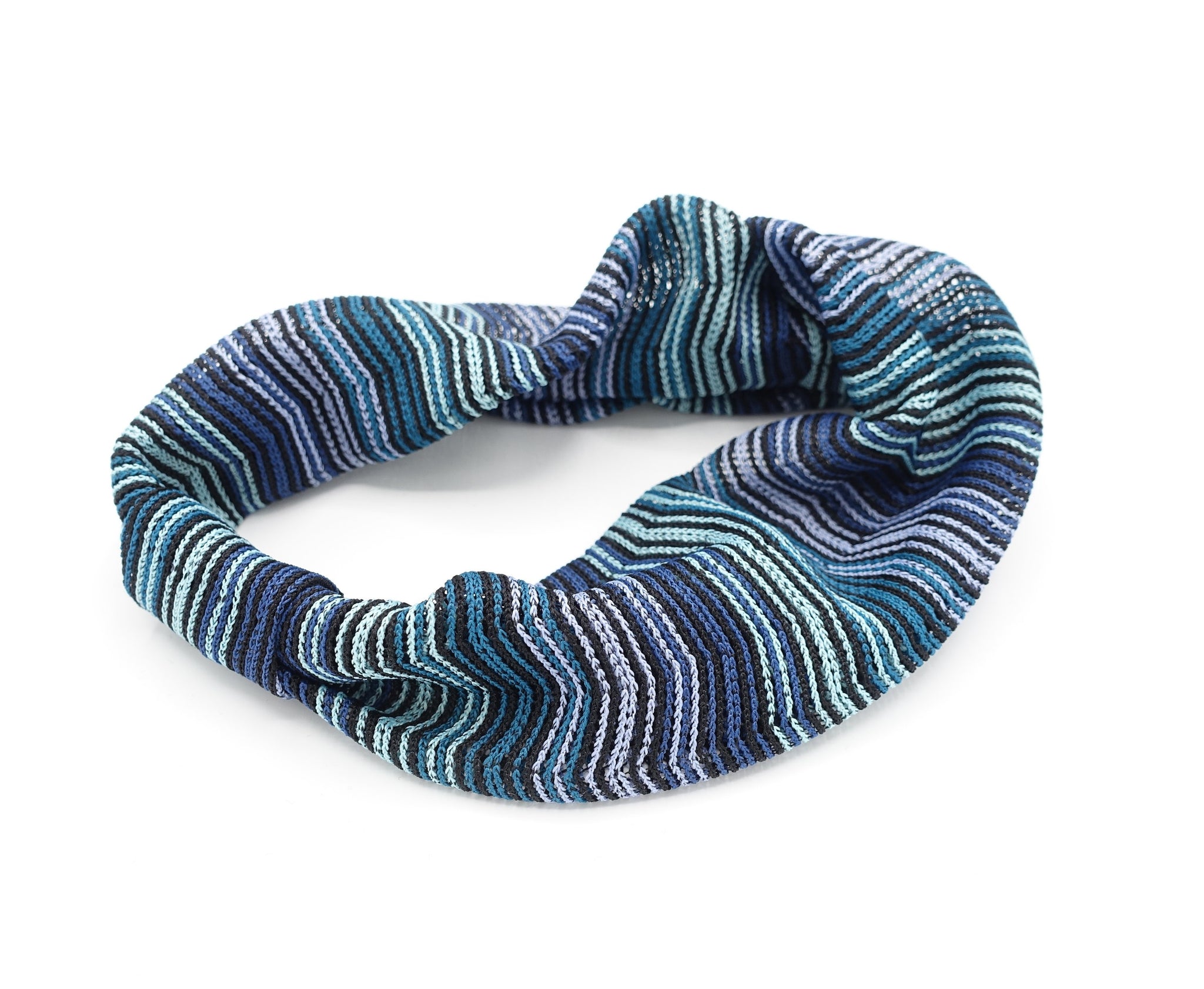 VeryShine hairband/headband Blue green Zigzag knit turban headband