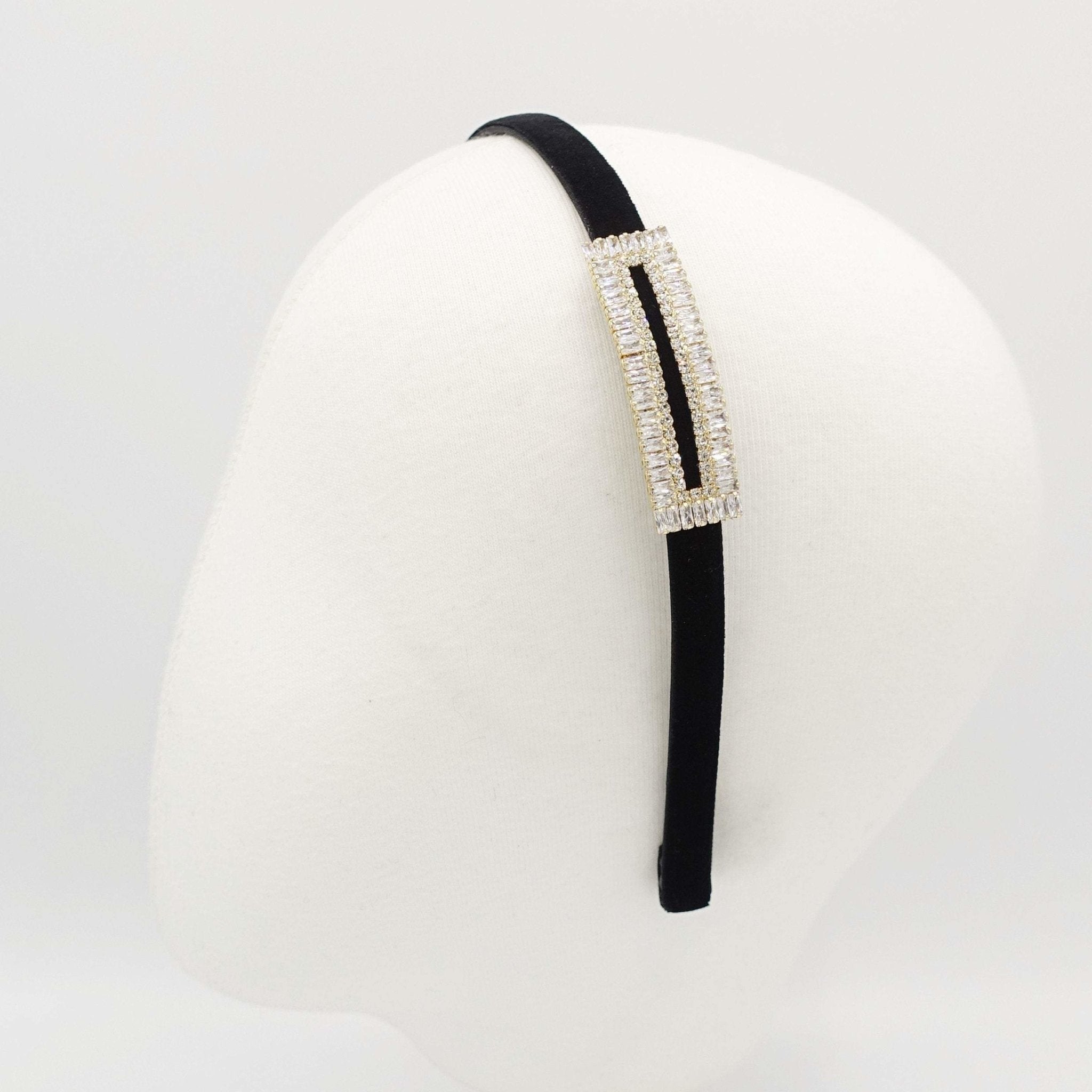 VeryShine hairband/headband cubic zircornia plate embellished velvet headband simple bling hairband luxury women hair accessory