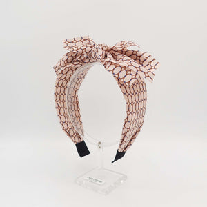 VeryShine hairband/headband Peach elliptical print multi-layered bow knot headband Spring Simmer headband for women