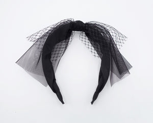 VeryShine hairband/headband Velvet black mesh veil bow knot headband fascinator hairband