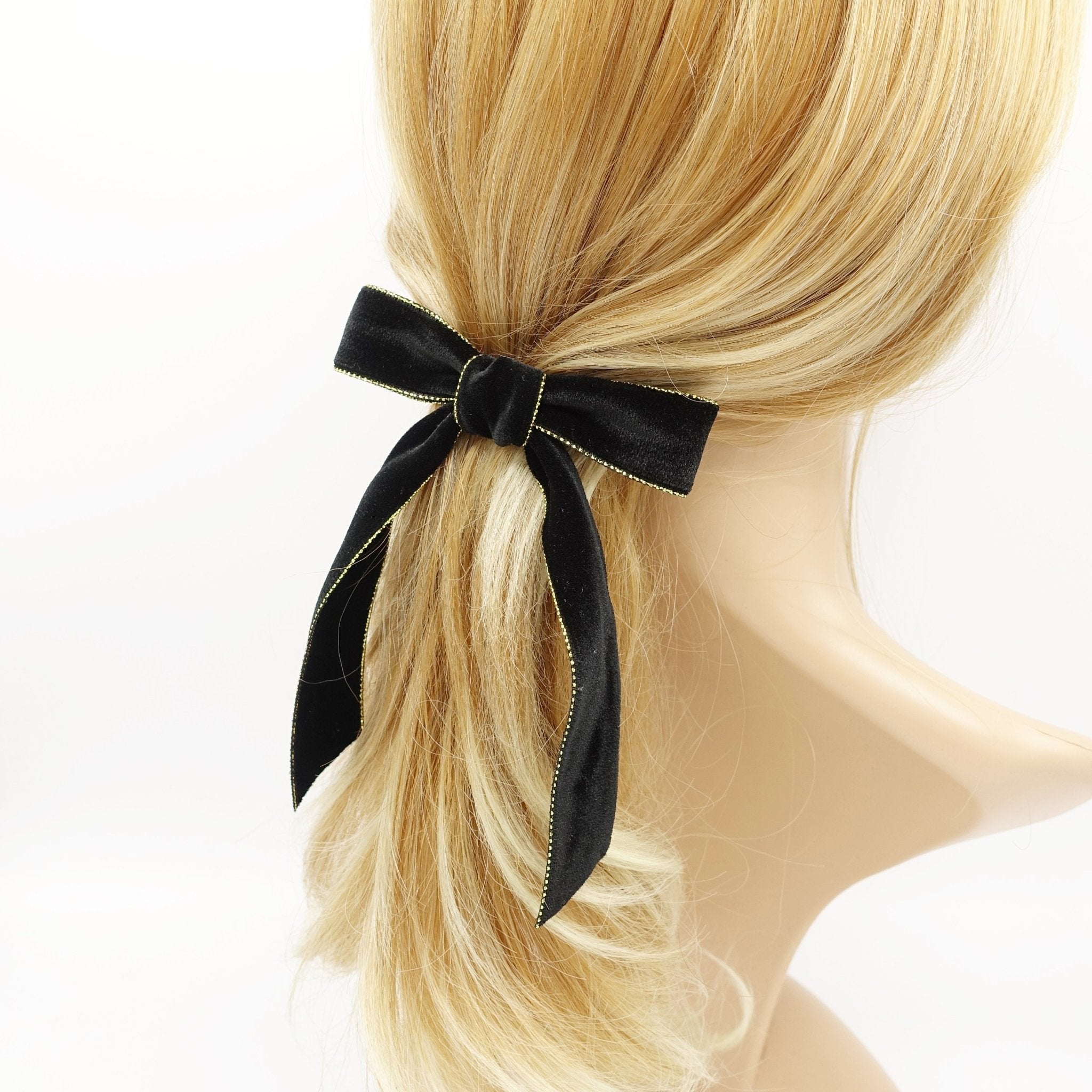VeryShine Headband 0,94&quot; gold trim glittering edge velvet hair bow  VS-Premium202104