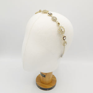 VeryShine Headband baroque pattern rhinestone embellished metal thin headband