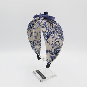 VeryShine Headband Beige paisley bow knot headband floral hair accessory for women