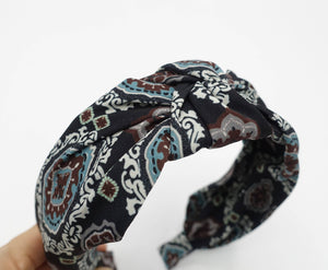 VeryShine Headband Black baroque knot headband Autumn hair accessory for women