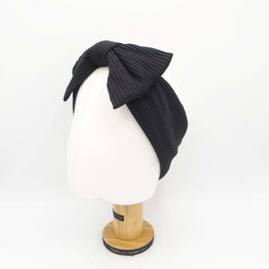 VeryShine Headband Black bow knot knit headband corrugated headwrap hair turban