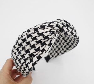 VeryShine Headband Black cotton tweed headband cross hairband for women