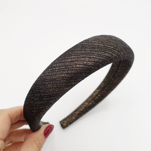 VeryShine Headband Black-gold pearl shimmer headband metallic padded hairband stylish hair accessory for women