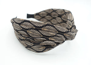 VeryShine Headband Black leaves print headband twist cross hairband women hair accessory