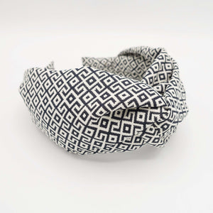 VeryShine Headband Black maze jacquard cross headband stylish woman hairband