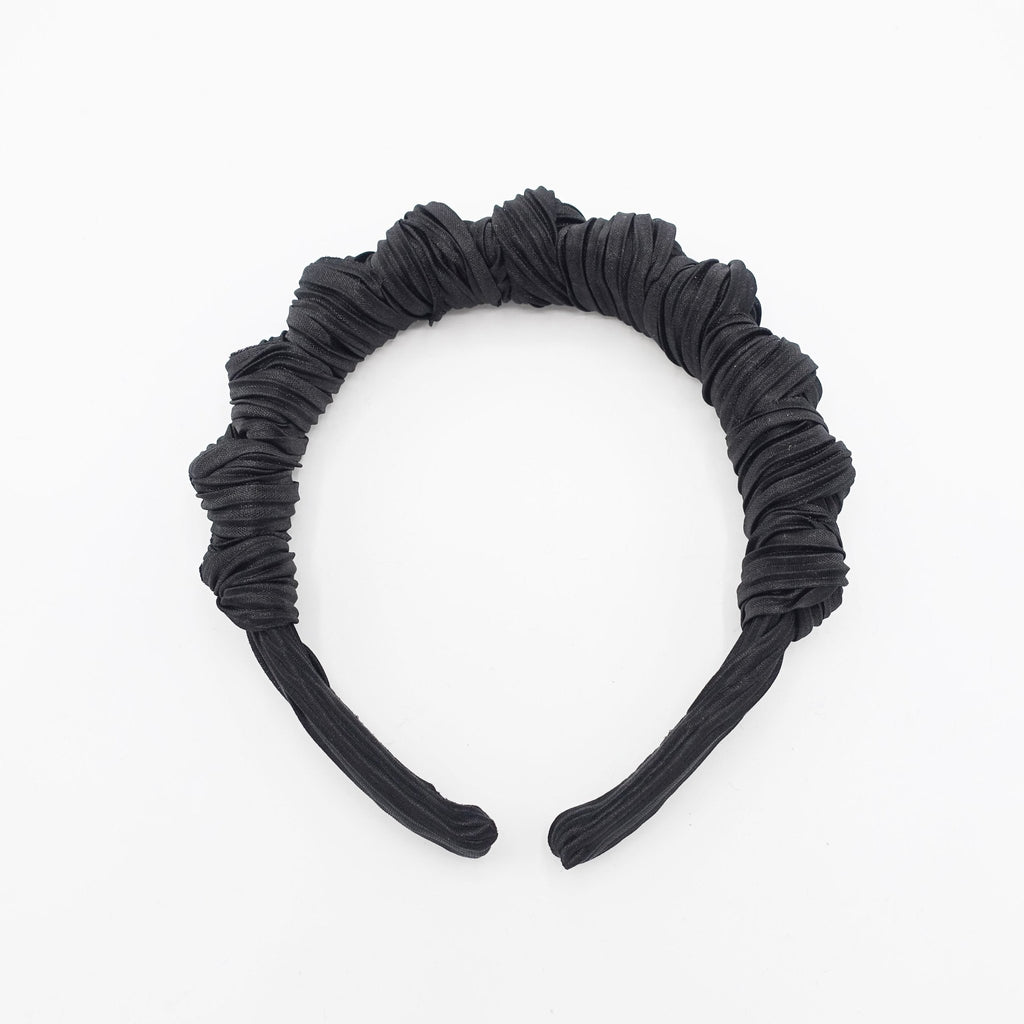VeryShine Headband Black multi top knot headband pleated fabric hairband cute women hair accessory