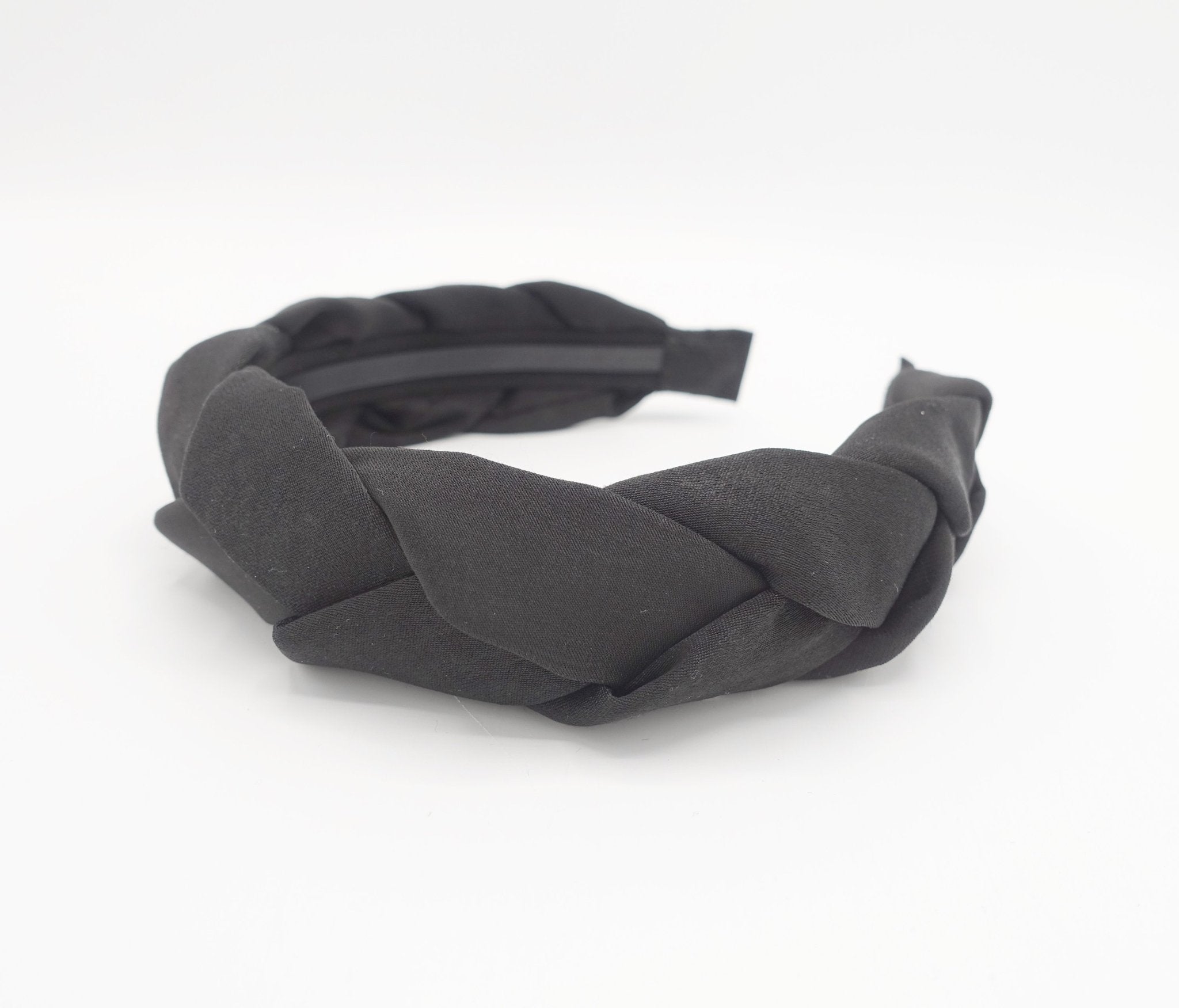 VeryShine Headband Black no-pleats braided headband for women