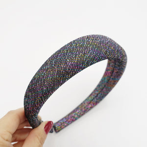 VeryShine Headband Black opal shimmer headband metallic padded hairband stylish hair accessory for women