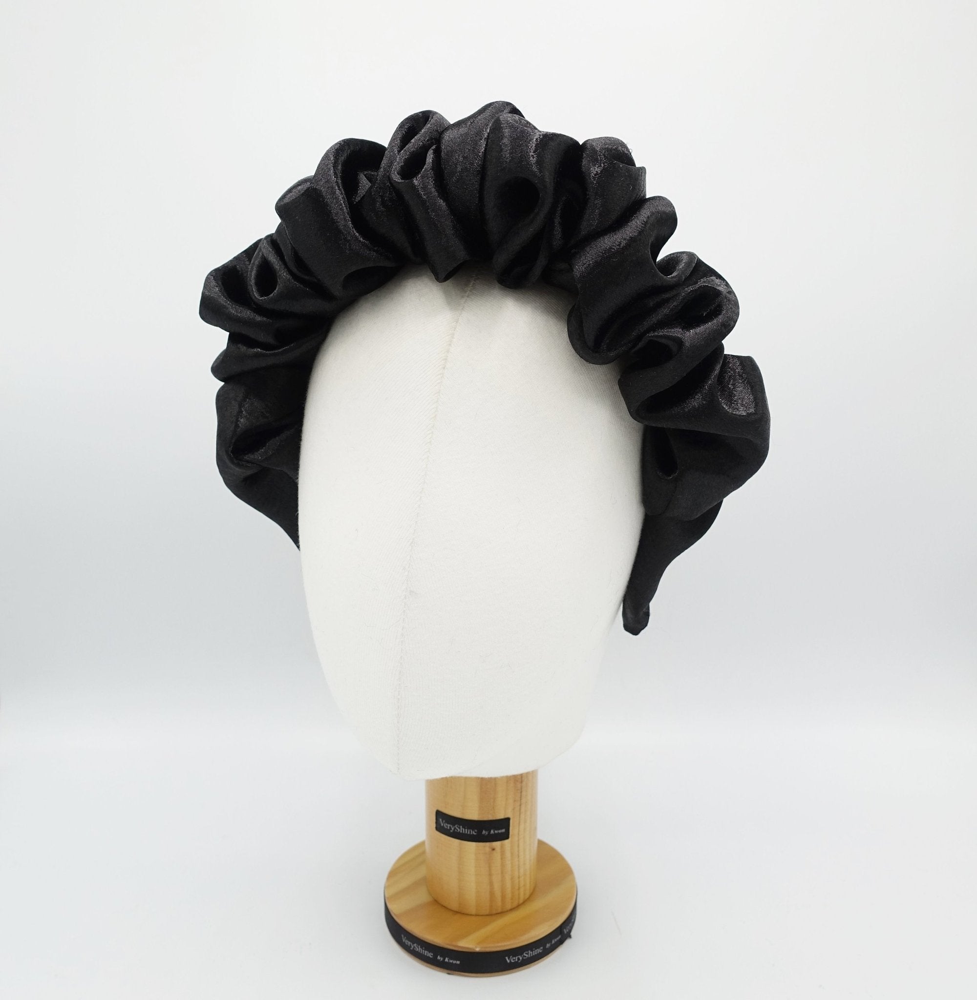 VeryShine Headband Black queens headbands glossy satin volume wave headband stylish hairband women hair accessories