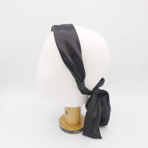VeryShine Headband Black satin tail knot headband multi-style hairband for women