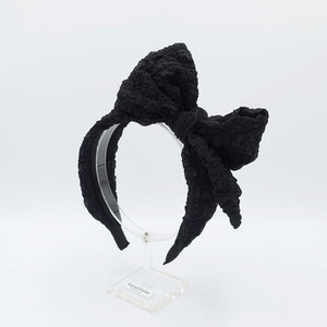 VeryShine Headband Black Spring headband bumpy bow knot hairband for women