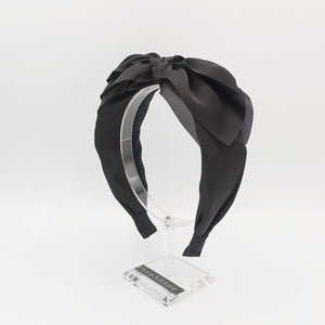 VeryShine Headband Black triple layered bow knot headband chiffon solid hairband for women