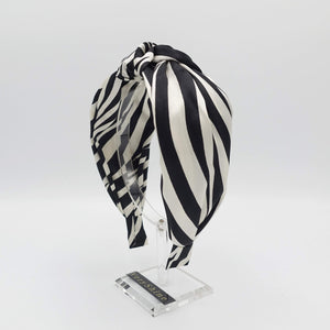 VeryShine Headband Black white zebra top knot headband animal print hairband for women