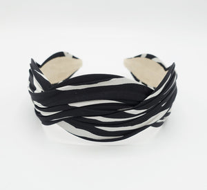VeryShine Headband Black zebra satin wave headband stylish woman hairband