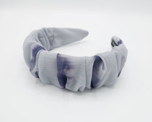VeryShine Headband Blue gray tie dye headband pleated  hairband hair accessory for women