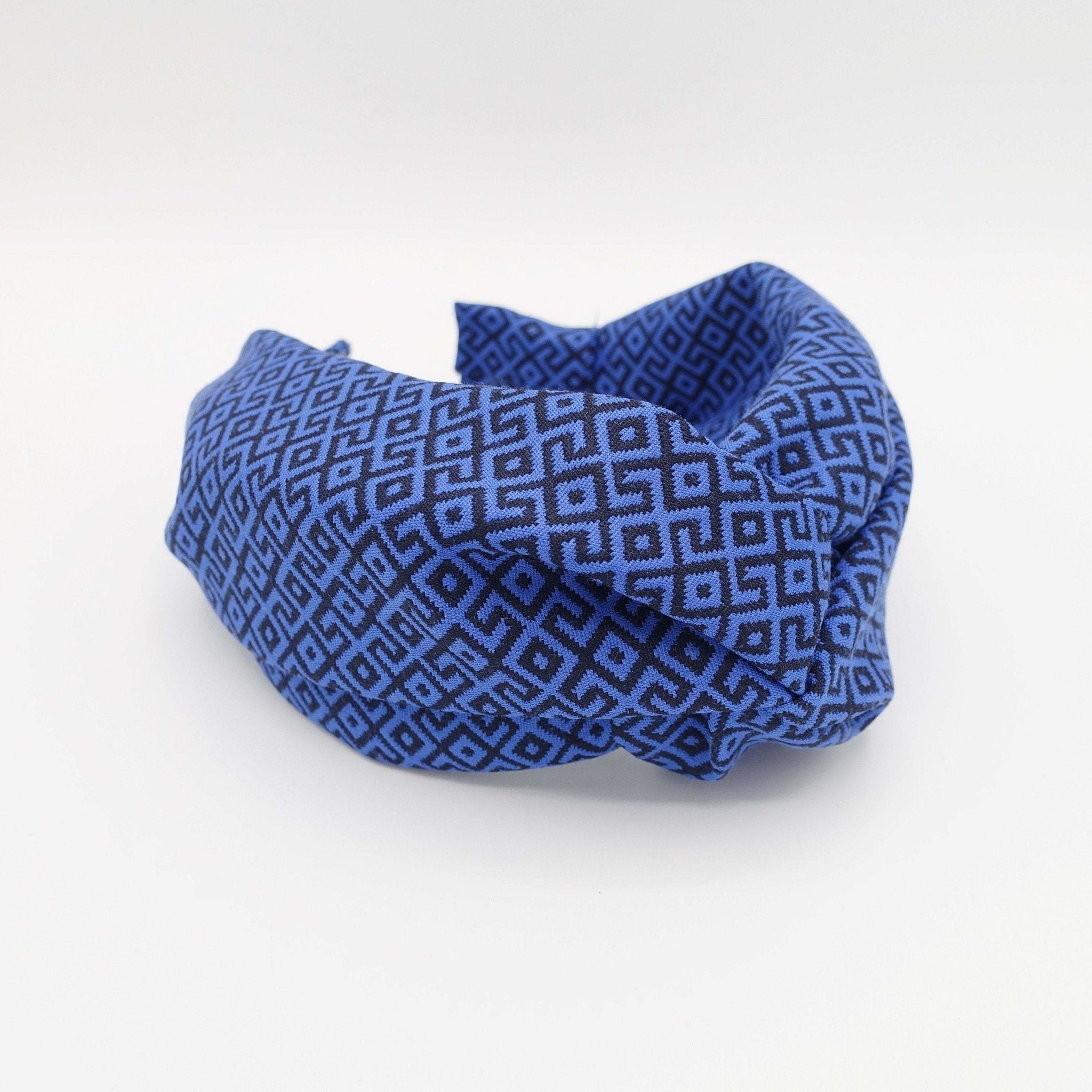 VeryShine Headband Blue maze jacquard cross headband stylish woman hairband