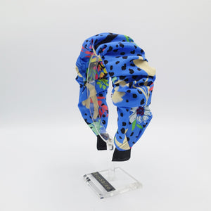 VeryShine Headband Blue multi floral print headband flower print hairband pleated hair accessory for women