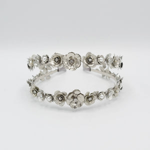 VeryShine Headband bridal headband metal petal pearl embellished hair accessory