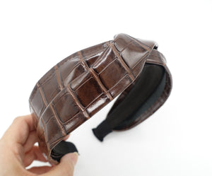 VeryShine Headband Brown leather twisted headband Autumn stylish hairband for women