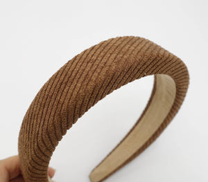 corduroy padded headband ribbed hairband for women