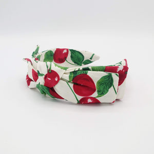 VeryShine Headband cherry print headband wired bow knot hairband for women