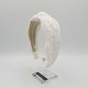 VeryShine Headband Cream white eyelet top knot headband Sprint Summer hairband for women