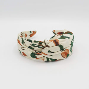 VeryShine Headband Cream white floral cross headband asymmetric hairband for women