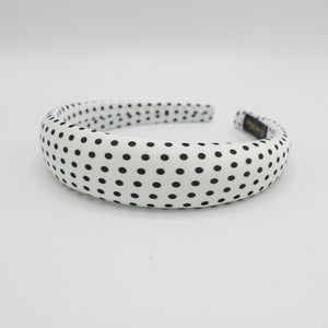 VeryShine Headband Cream white narrow version polka dot print padded headband for women