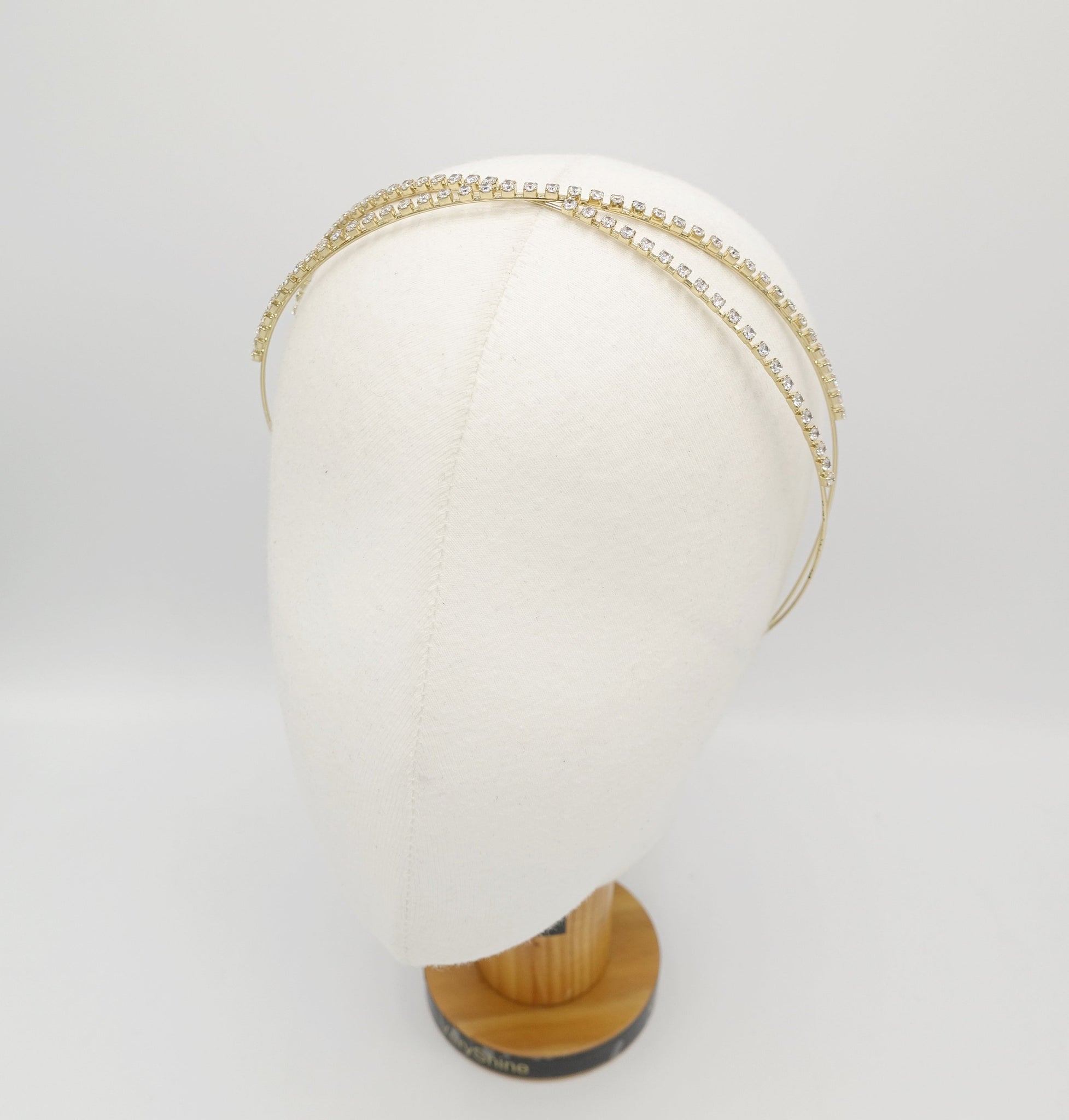 VeryShine Headband Cross gold rhinestone thin headband bling jewel hairband for women
