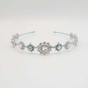 VeryShine Headband Crystal baroque pattern rhinestone embellished metal thin headband